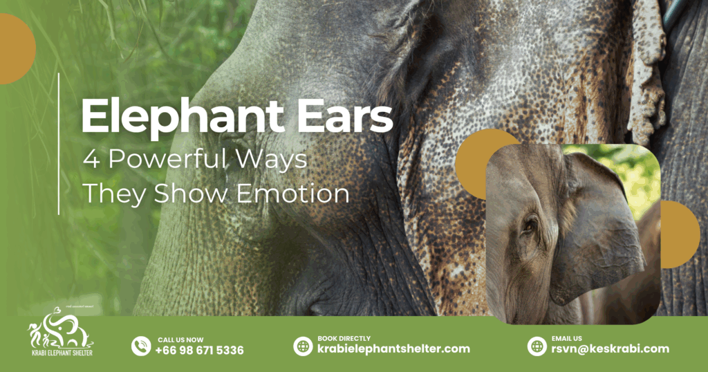 Elephant with ears spread wide — elephant ears in communication